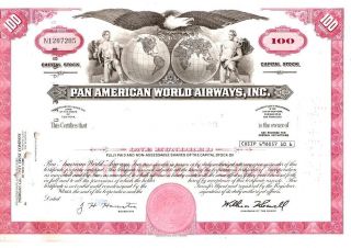 Usa 1976 Pan American Airways Bond Share Loan Stock Ef photo