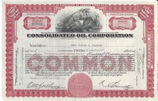 Consolidated Oil Corporation. . . . . . . .  1932 Stock Certificate photo
