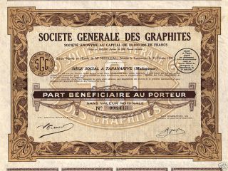 Madagascar Graphite Company Stock Certificate 1931 photo