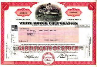 Broker Owned Stock Certificate: Spear Leeds Kellogg,  Payee; White Motor,  Issuer photo
