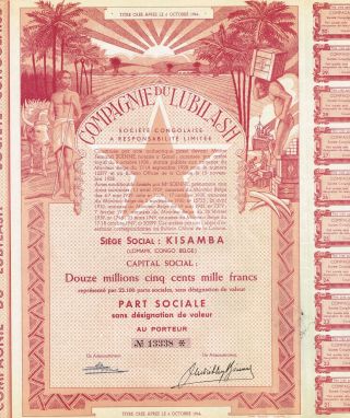Africa Congo Cargo Company Stock Certificate Lubilash photo