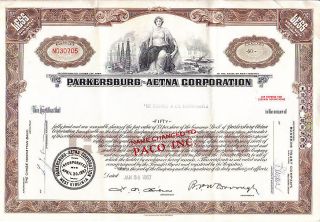 Broker Owned Stock Certificate: Mcdonnell & Co,  Payee; Parkersburg - Aetna,  Issuer photo