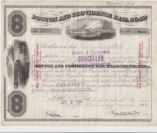 Boston And Providence Railroad Corporation. . . . .  1893 Stock Certificate photo