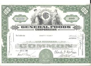 1965 (3/23) Stock Certificate General Foods Corporation photo