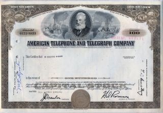 American Telephone & Telegraph Company Stock Certificate At&t photo