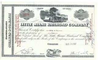 Little Miami Railroad Company Stock Certificate photo
