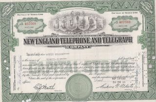England Telephone And Telegraph Company. . . .  1956 Stock Certificate photo