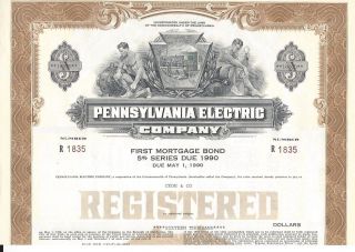Pennsylvania Electric Company. . . . . . .  Mortgage Bond Due 1990 photo
