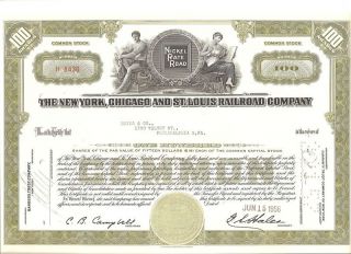 York,  Chicago & St Louis Railroad Stock Certificate photo