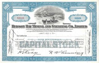 Hudson Bay Mining And Smelting Co.  Limited. . . . . . .  1946 Stock Certificate photo