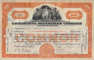 Lackawanna Securities Company1928 Stock Certificate photo
