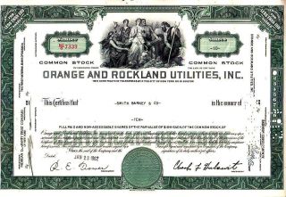 Orange And Rockland Utilities Ny 1962 Stock Certificate photo