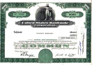 United States Banknote Corp.  Va 1974 Stock Certificate photo