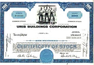 Uris Buildings Corp.  Ny 1971 Stock Certificate photo