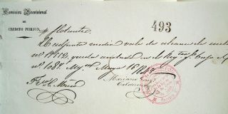 Mexico Mexican 1849 Credito Publico Provisional Mariano Calderon Loan Bond Rr photo