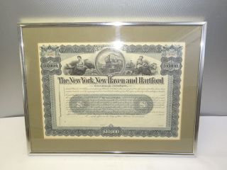 Antique 1897 Ny Nh & H Railroad Company 10000$ Unsigned Stock Certificate R841 photo