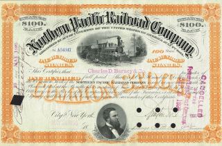 Usa Northern Pacific Railroad Co Stock Certificate 1896 Common Stock photo