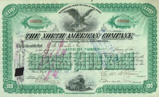 Usa North American Company Stock Certificate 1897 photo