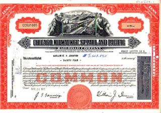 Chicago,  Milwaukee,  St Paul And Pacific Rr Wi 1971 Stock Certificate photo