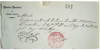 Mexico Mexican 1849 Credito Publico Provisional Calderon Loan Bond Scarce photo
