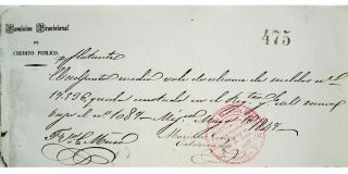 Mexico Mexican 1849 Credito Publico Provisional Calderon Loan Bond Scarce Rr photo