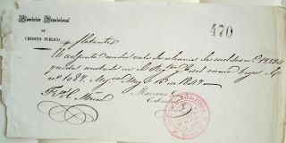 Mexico 1849 Credito Publico Provisional Mariano Calderon Loan Bond Scarce photo