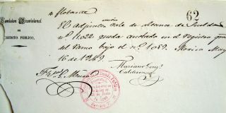 Mexico Mexican 1849 Credito Publico Sueldo Mariano Calderon Loan Bond Scarce photo