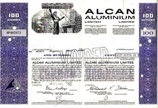 Alcan Aluinium Limited Canada 1971 Stock Certificate photo