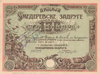 Yugoslavia Bank/co - Op Stock Certificate 1942 photo