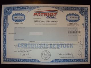 Patriot Coal Corp.  Stock Certificate photo