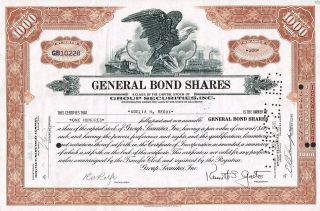 Usa General Bond Shares Stock Certificate photo