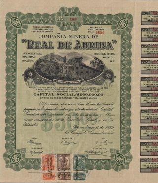 Mexico Real De Arriba Mining Company Bond Stock Certificate 1929 photo