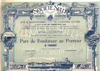 France Bond 1908 Society Sully Top Deco Uncancelled Coupons Issued 250 photo