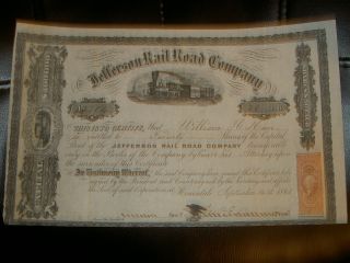 The Jefferson Rail Road Company 1868 photo