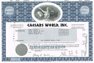 Usa Caesars World Stock Certificate Casino photo