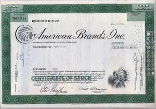 American Brands Stock Certificate Green Tobacco Jersey photo
