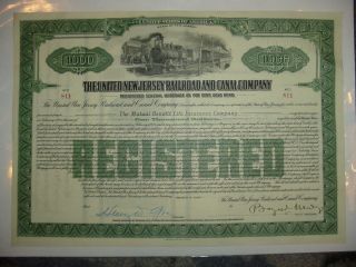 $1,  000 1924 United Jersey Railroad & Canal Company Bond Stock Certificate photo