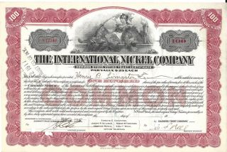 International Nickel Company. . . . .  1912 Stock Certificate photo