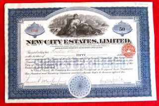 City Estates Limited Stock Certificate Ontario Canada 1914 T2u photo