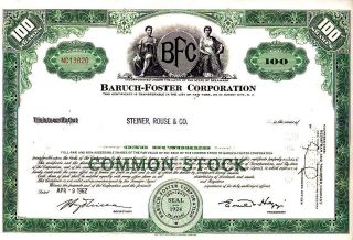 Broker Owned Stock Certificate - - Steiner,  Rouse & Co. photo