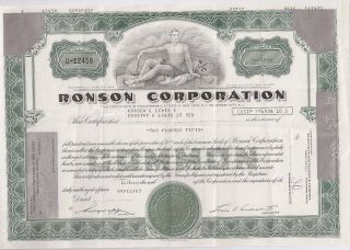 Ronson Corporation. . . . . .  1969 Stock Certificate photo