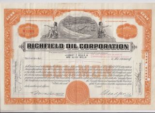 Richfield Oil Corporation. . . . . .  1964 Stock Certificate photo