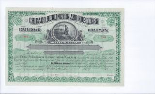 Old Railroad Stock Certificate - Chicago,  Burlington And Northern photo