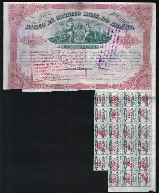 Brazil Rare Share 1884 Banco De Credito Real Do Brazil,  See Scan photo