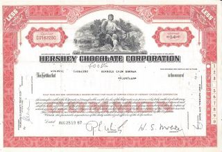 Hershey Chocolate Corporation. . . . . .  1962 Stock Certificate. . . . photo