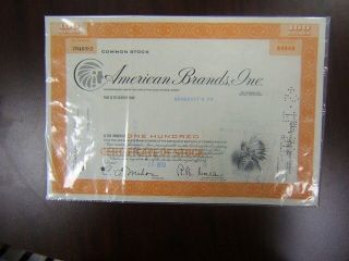 American Brands,  Inc.  1970 Stock Certificate Orange photo