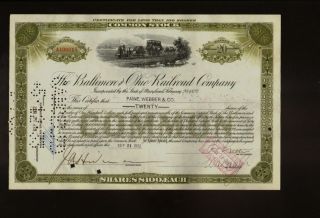 Baltimore & Ohio Railroad Co 1932 Thumb Train Vign Iss To Paine Webber photo