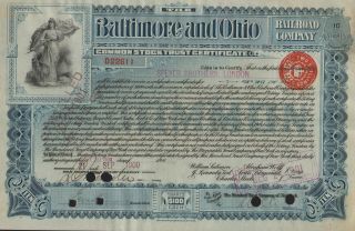 Usa Baltimore & Ohio Railroad Company Stock Certificate 1900 photo