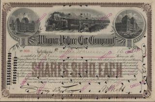 Usa Wagner Palace Car Co Stock Certificate 1895 photo