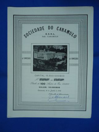 Portugal Share Sociedade Do Caramulo 10000 Escudos 1982 Look Scans photo